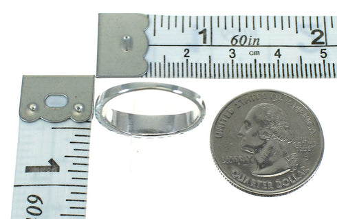 Turquoise Inlay Sterling Silver Southwestern Ring Size 8-1/4 RX86663